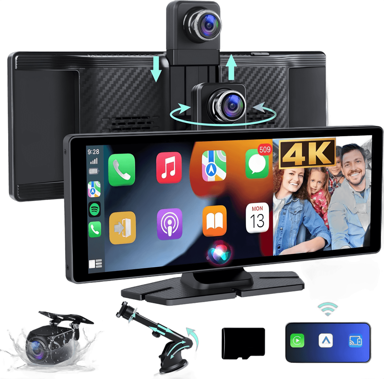 Écran Intelligent CarPlay D4 — vue de face