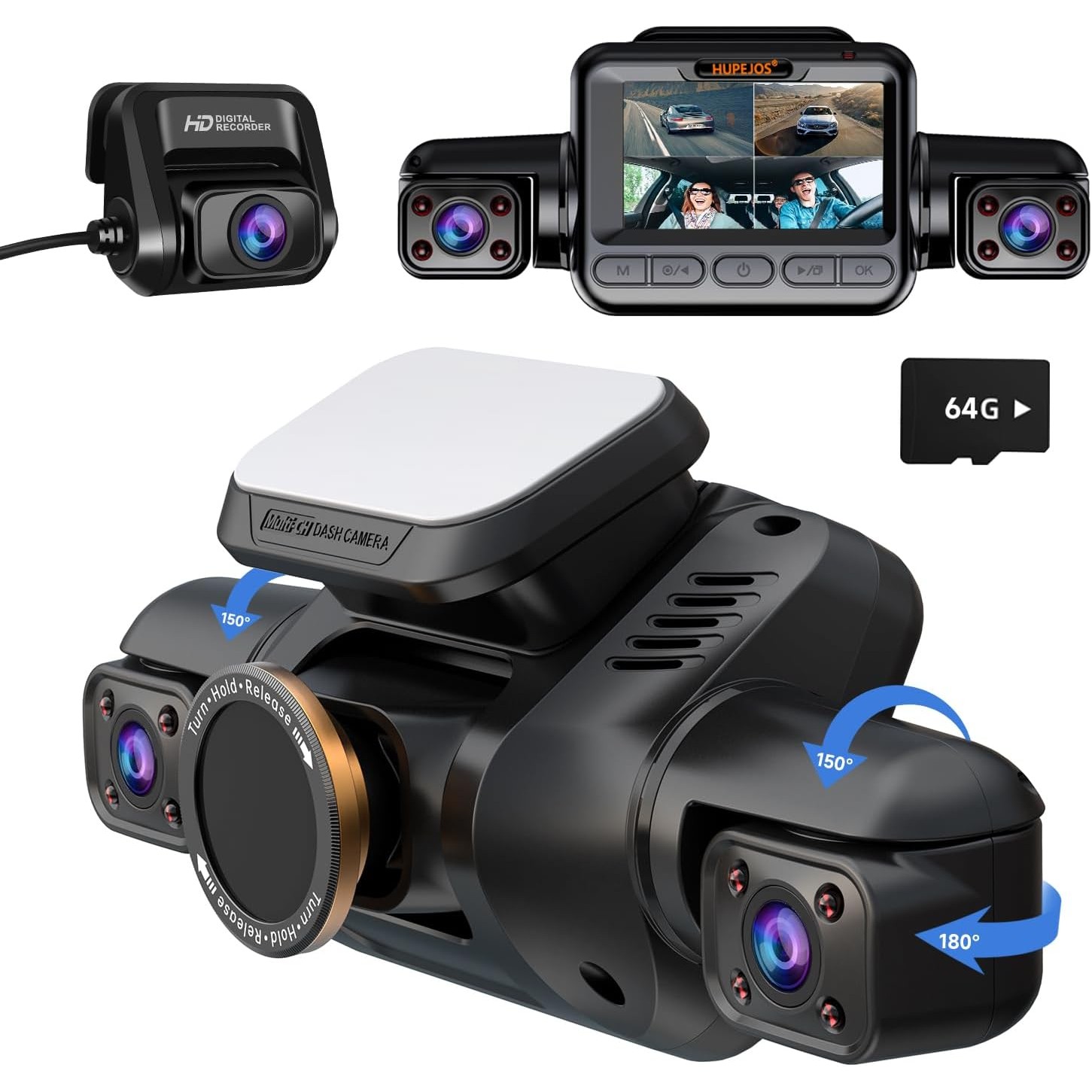 Dashcam avant + arrière Wi-Fi