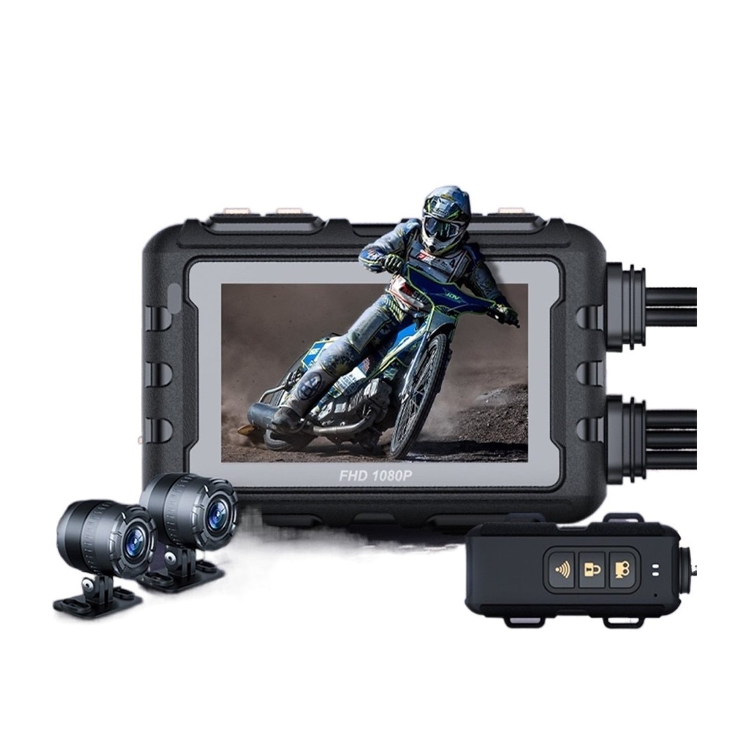 Dashcam moto étanche avant + arrière